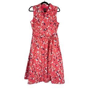 J Jason Wu A-Line V-Neck Cotton Stretch Midi Pinup Style Dress Women Size Medium